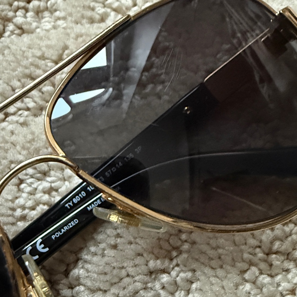 Tory Burch Gold and Black Sunglasses - Picture 8 of 9